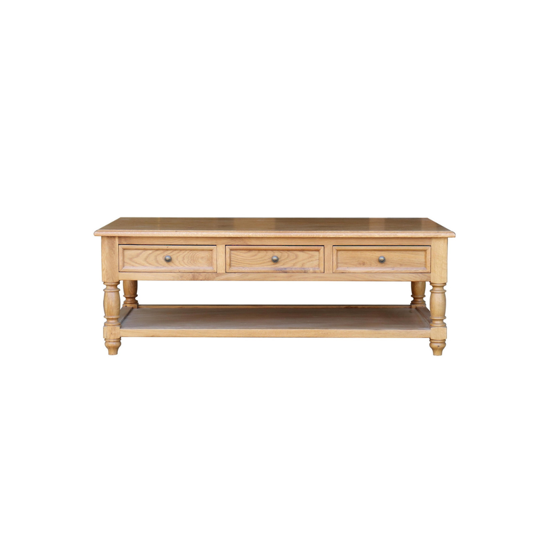 Oak Coffee Table with 6 Drawers image 0